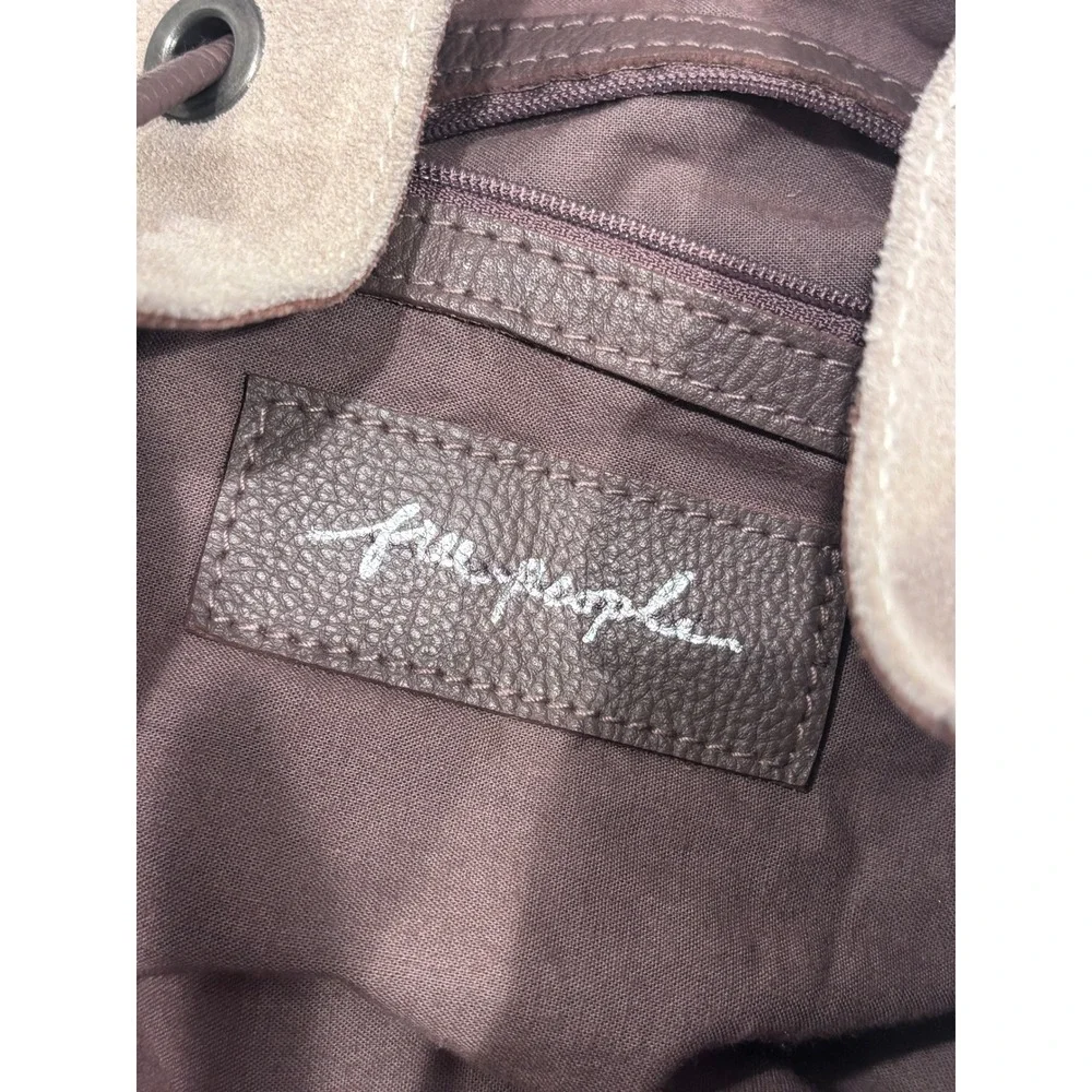 Free People New Tovey Suede Bucket Bag‎ Light Dark Chocolate Brown Purse